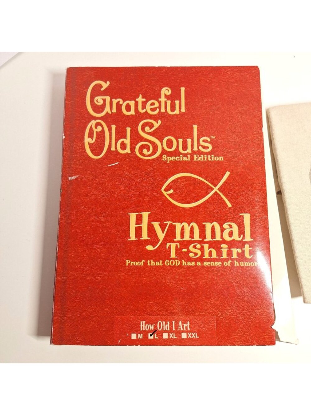 Grateful Old Souls How Old I Art Hymnal Large Tan T-Shirt Size L Christian - Picture 3 of 9